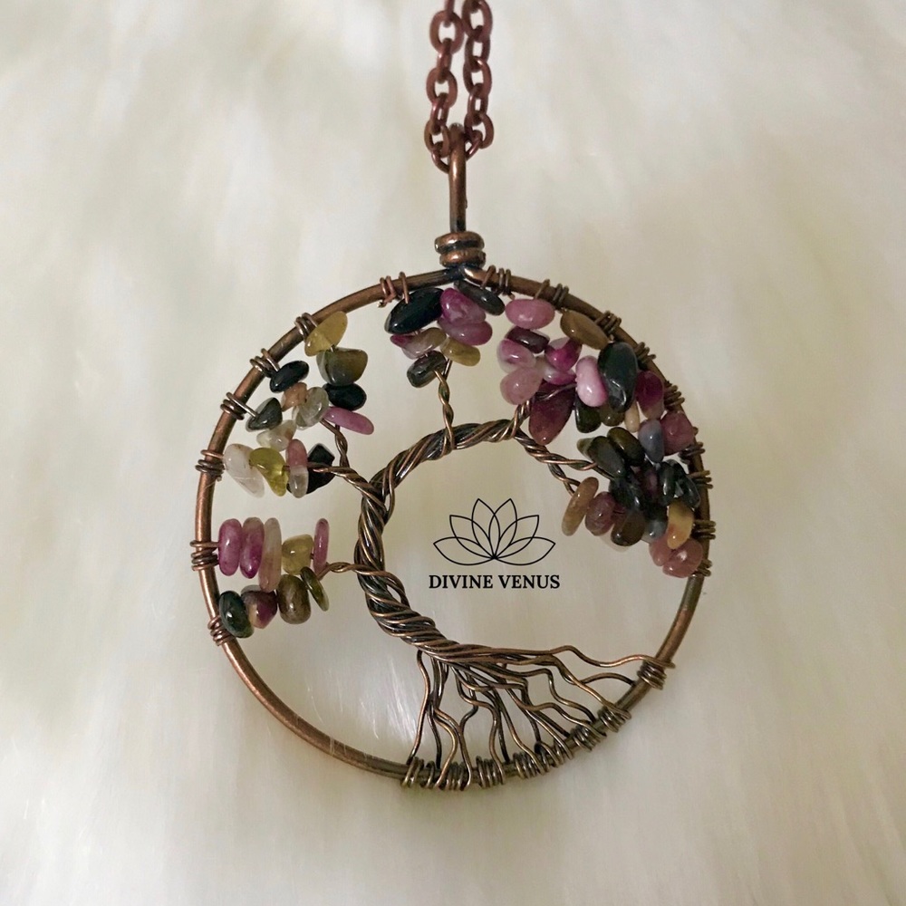 Tourmaline Tree of Life Necklace